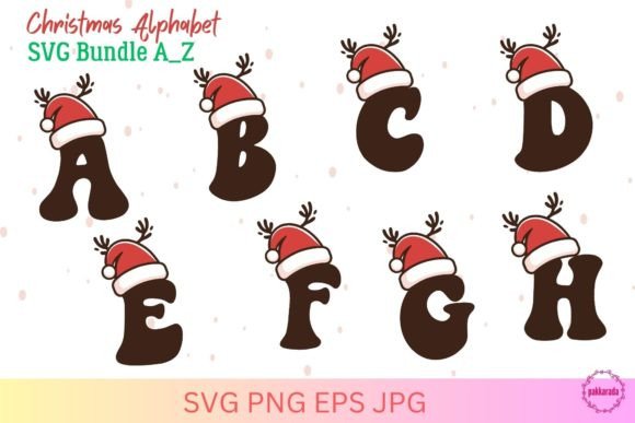 A-Z Christmas Alphabet SVG Bundle