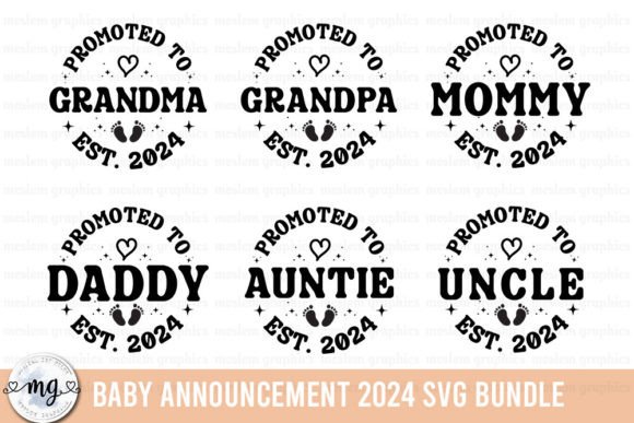 Baby Announcement 2024 SVG Bundle