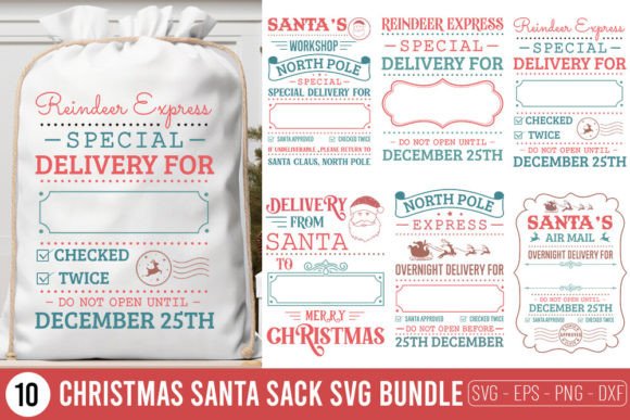 Christmas Santa Sack SVG Bundle
