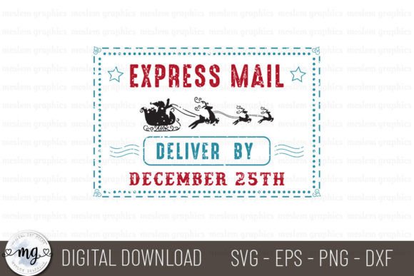 Express Mail - Christmas Stamps SVG