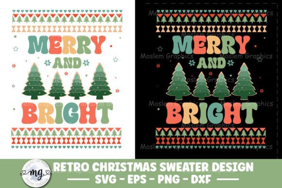 Merry and Bright - Christmas Sweater SVG
