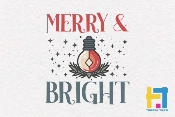 Merry and Bright Retro SVG Design